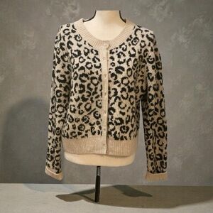 Madden Girl Animal Print Cardigan Sweater Sz XL